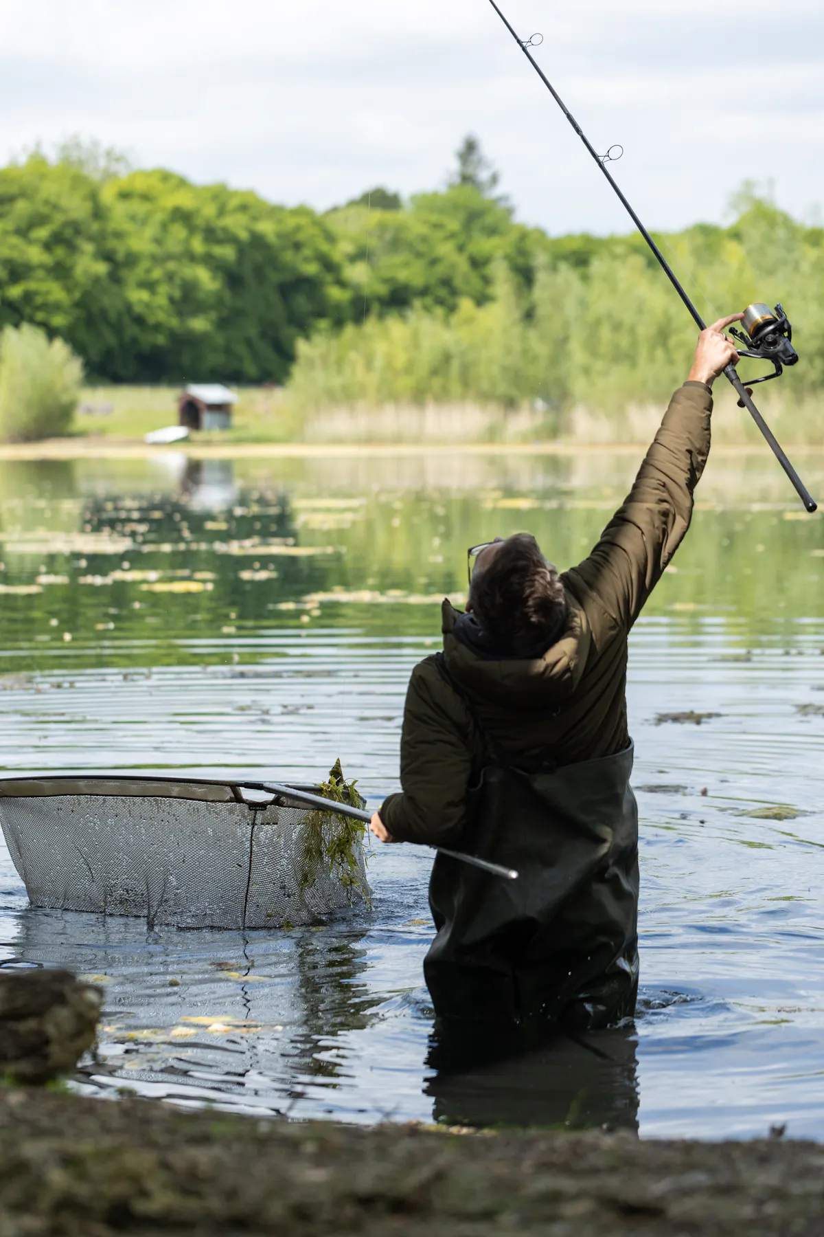 All the effort finally paid off with a carp in the net, and with a lot of frustrations prior to eventually getting it right