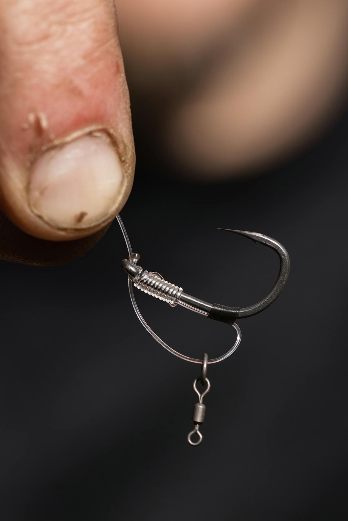 The IQ D-rig is a very popular and effective presentation that can be fished on any lead set-up, including a helicopter rig