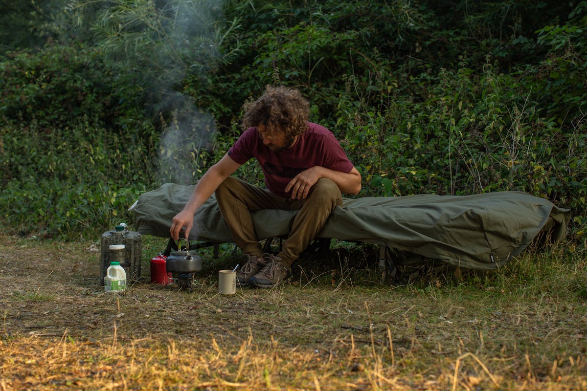 In the summer sleeping under the stars saves messing around putting a bivvy up, but a Drykore Sleeping Bag Cover is a good idea to deal with dew