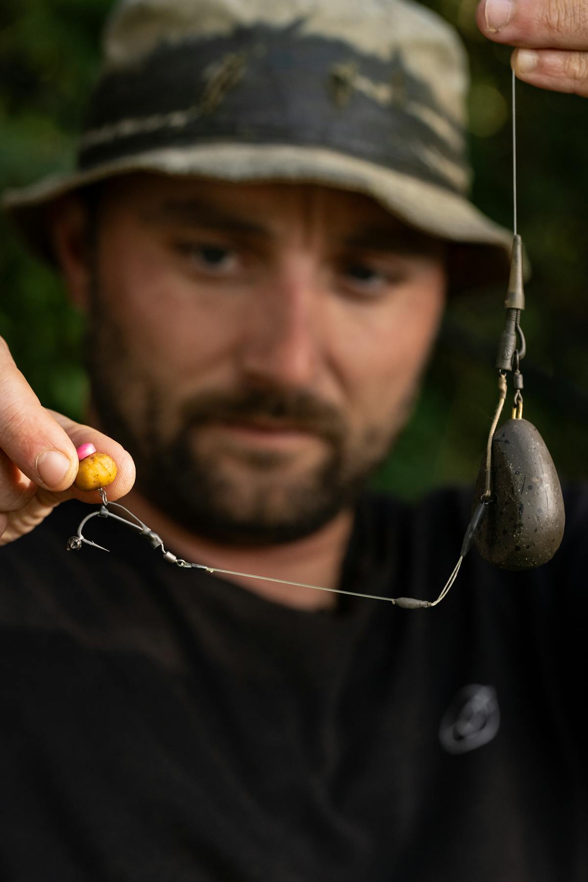 A reverse combi rig has a braided section at the lead end