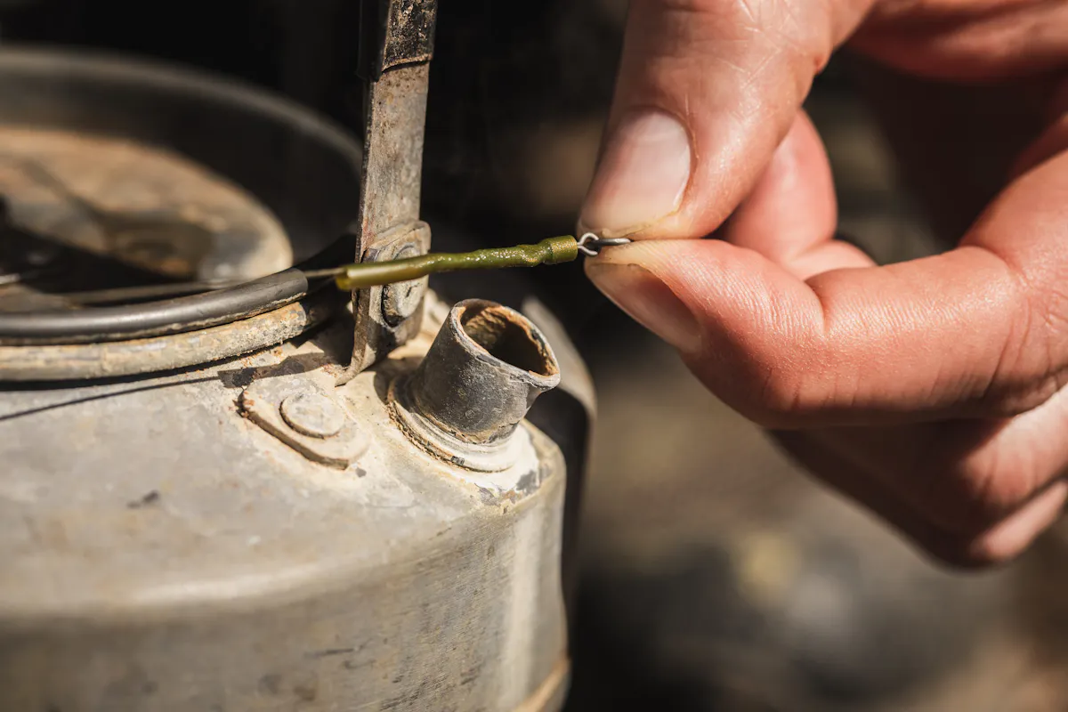 Steam the shrink tube on your hook link swivel using a kettle, and also use this to straighten the boom section