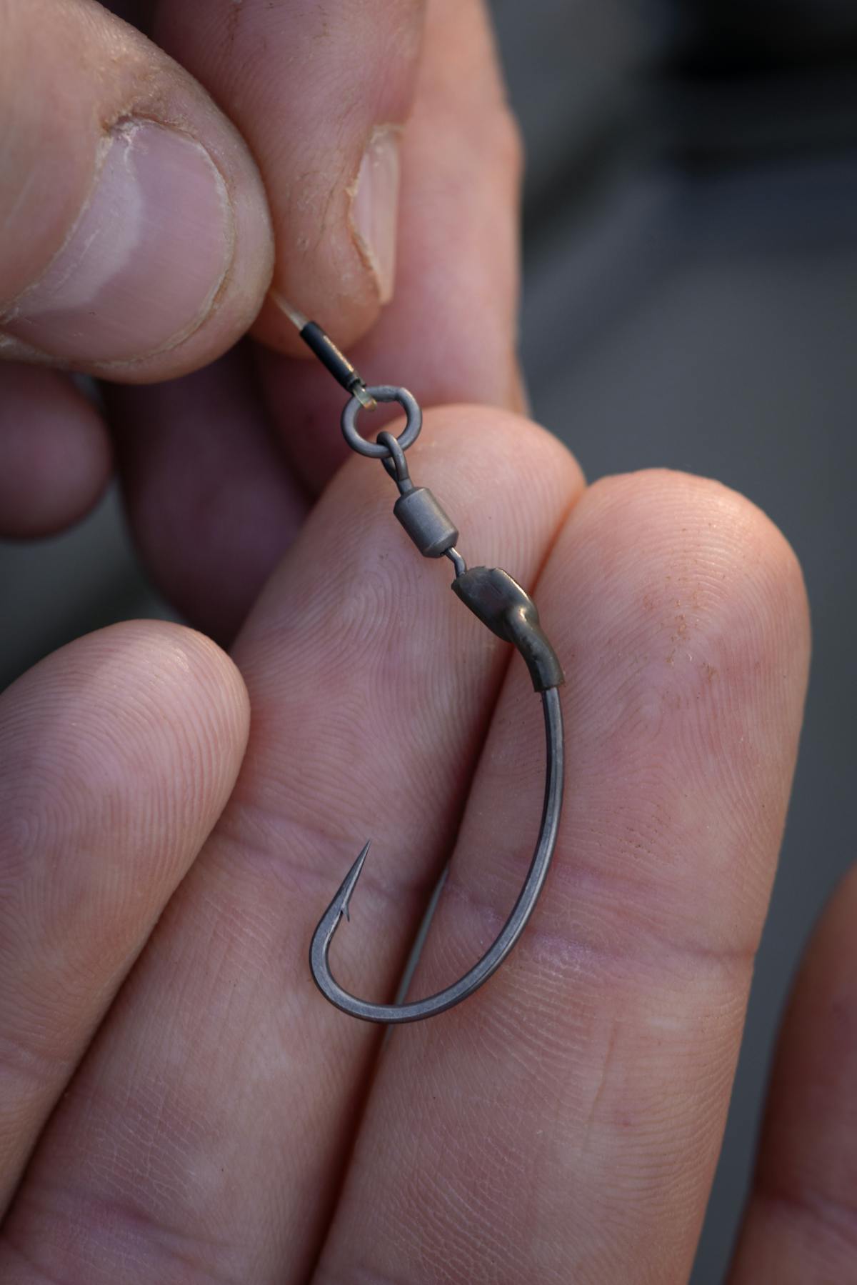 The angle of the eye is just right to follow the shape of a kicker when connecting the hook to a spinner swivel