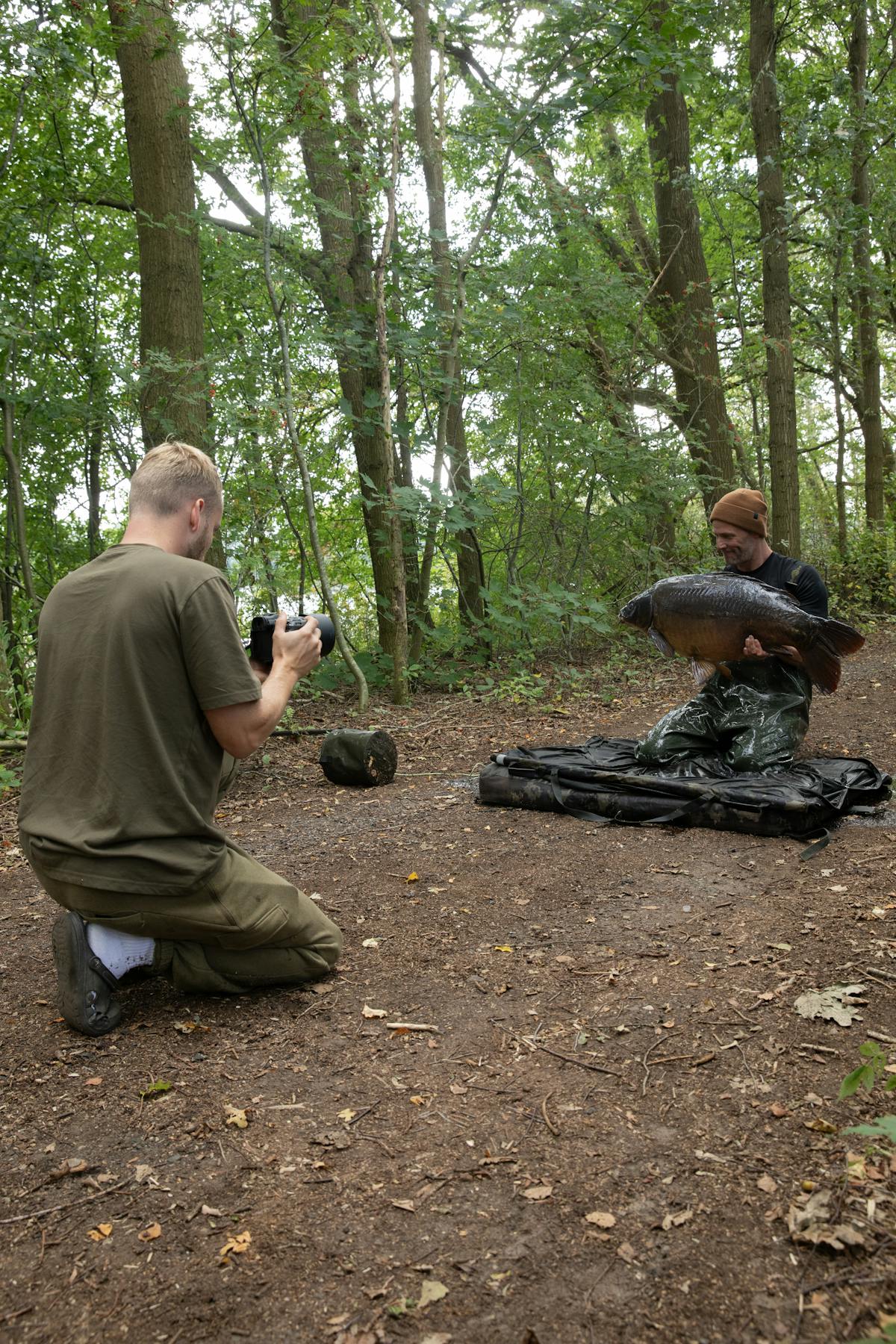 It's much easier to get good photos with the help of another angler