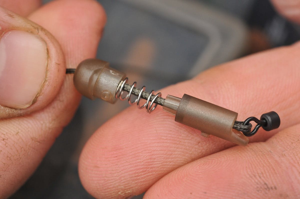 The Korda Heli Safe will instantly eject your lead - such as the Heli Safe leads - if the hook link swivel pulled against the top of it