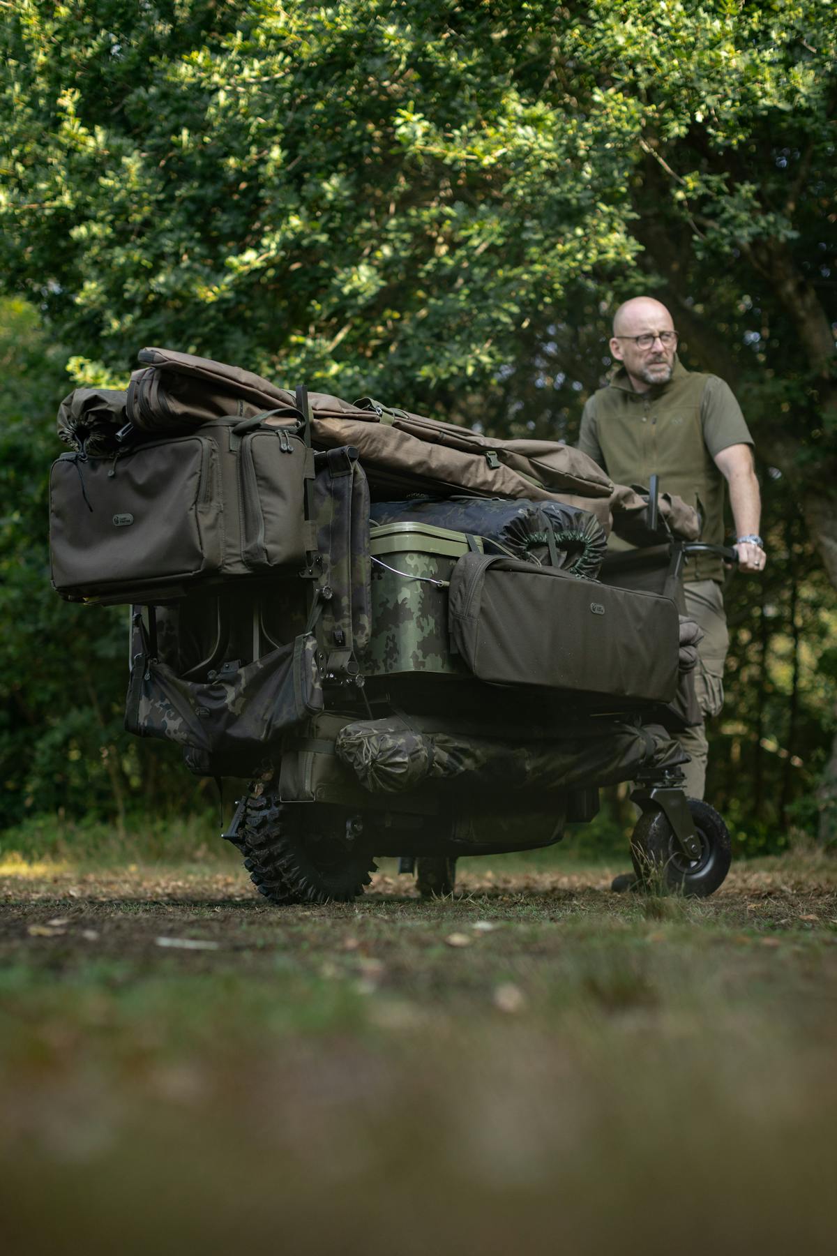 The Carp Porter motorised barrows are the easiest way to get all your kit to and from your swim and will effortlessly handle terrain that most barrows would struggle with