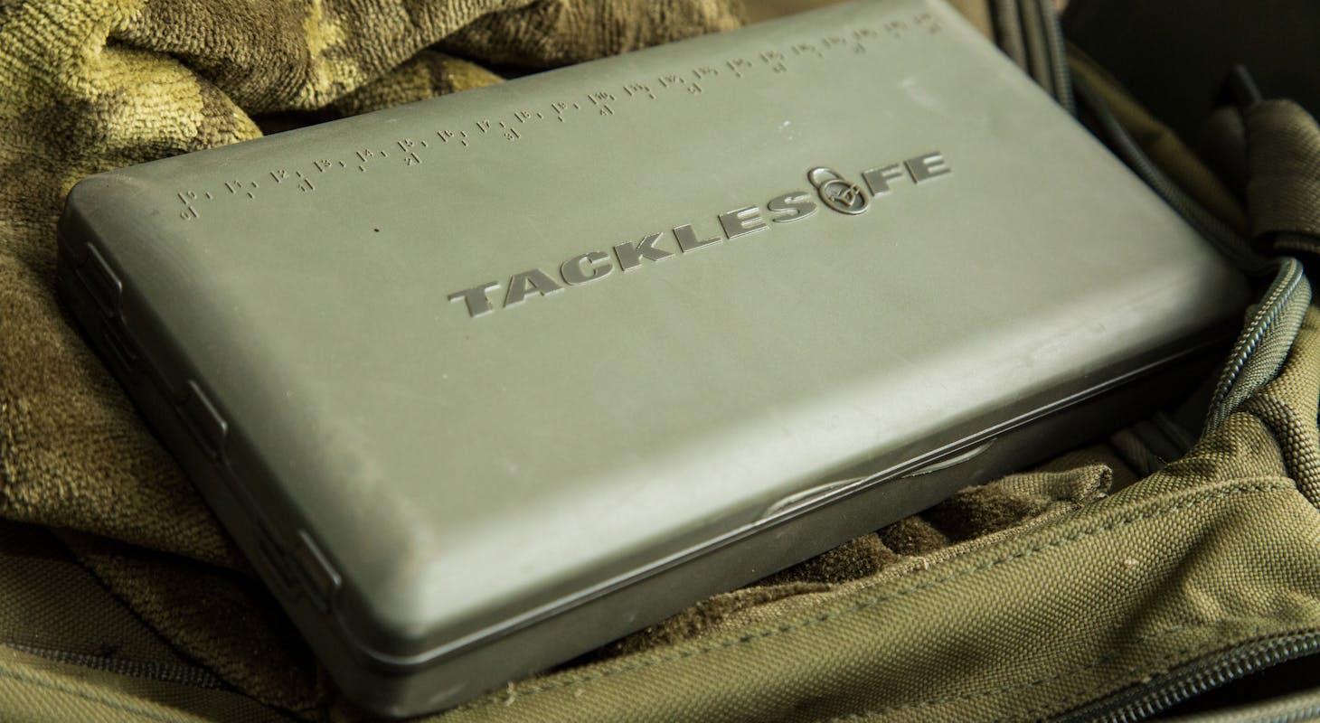 Korda TackleSafe - terminal tackle and rig storage range in a hard clamshell style case with non slip outer coating