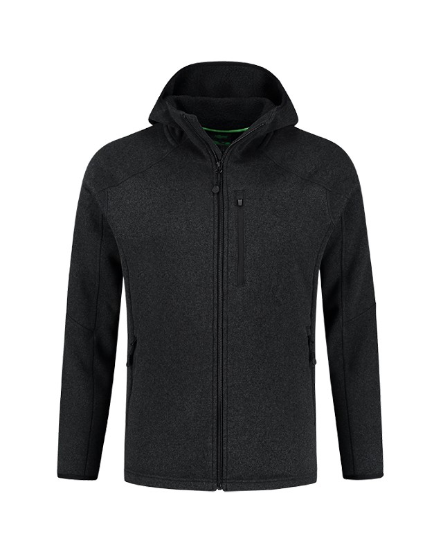 Black fleece jacket with hood hotsell
