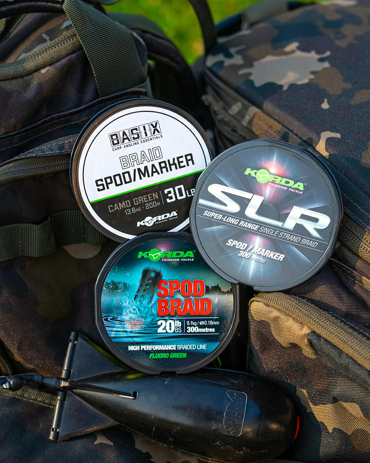 There are three different braids for spodding in the Korda range, and many tackle shops stock all three