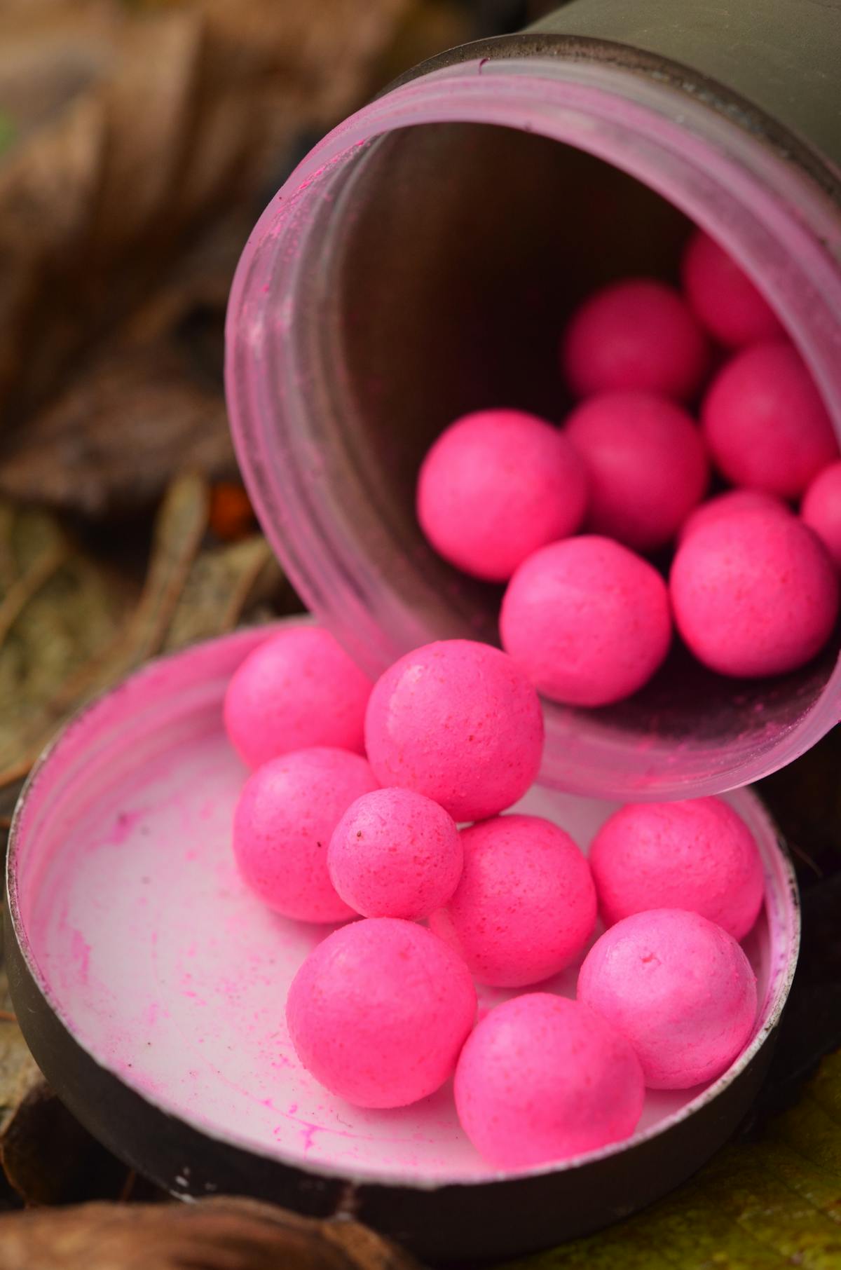 Pink hook baits can be deadly and are easy for carp to spot when looking down through the water column at the lake bed or your spod mixes