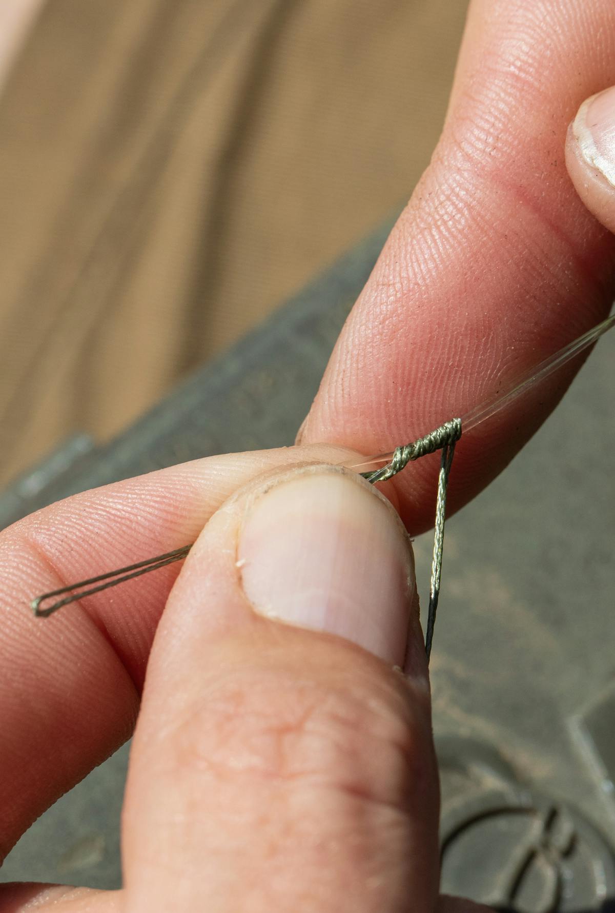 An Albright knot is a great way of joining two different materials
