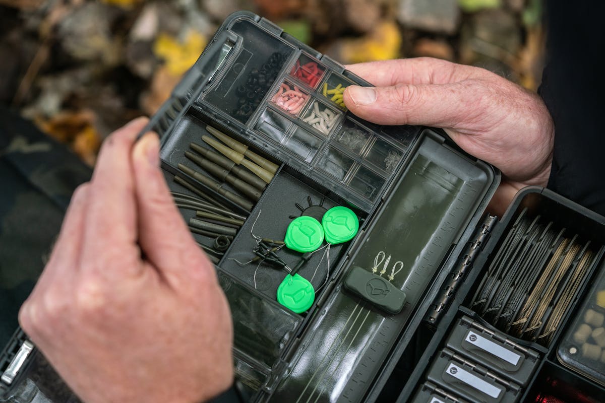 Each compartment in the Korda Tackle Box has a translucent lid so you can easily identify what is inside