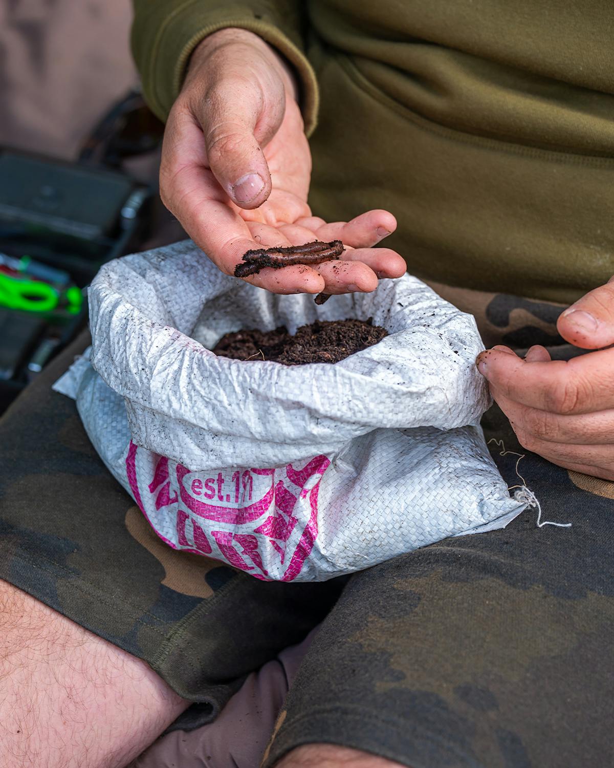 Worms are best kept in soil, inside a breathable bag, such as the one they are often sold in